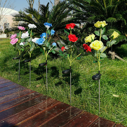 yinhendengshi Solar Ground Roses Lamp（100pcs/box）High-quality performance Outdoor waterproof flowers in a variety of colors