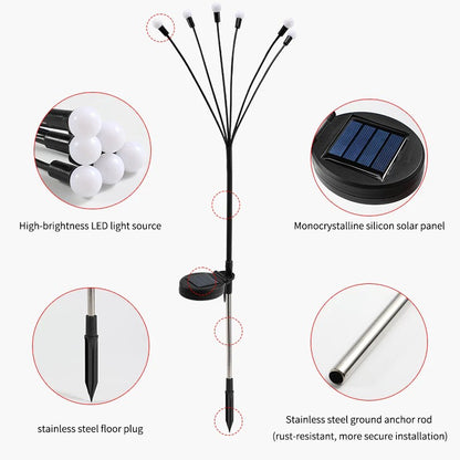 yinhendengshi Solar Ground Plug Constant Bright with Flashing Firefly Lights（100pcs/box）Charged by sunlight  0 charge