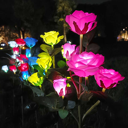 yinhendengshi Solar Ground Roses Lamp（100pcs/box）High-quality performance Outdoor waterproof flowers in a variety of colors