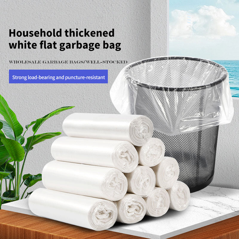 jinbowang White flat - mouth garbage bags（Price consultation）Thickened and capable of bearing heavy loads, leak-proof and durable