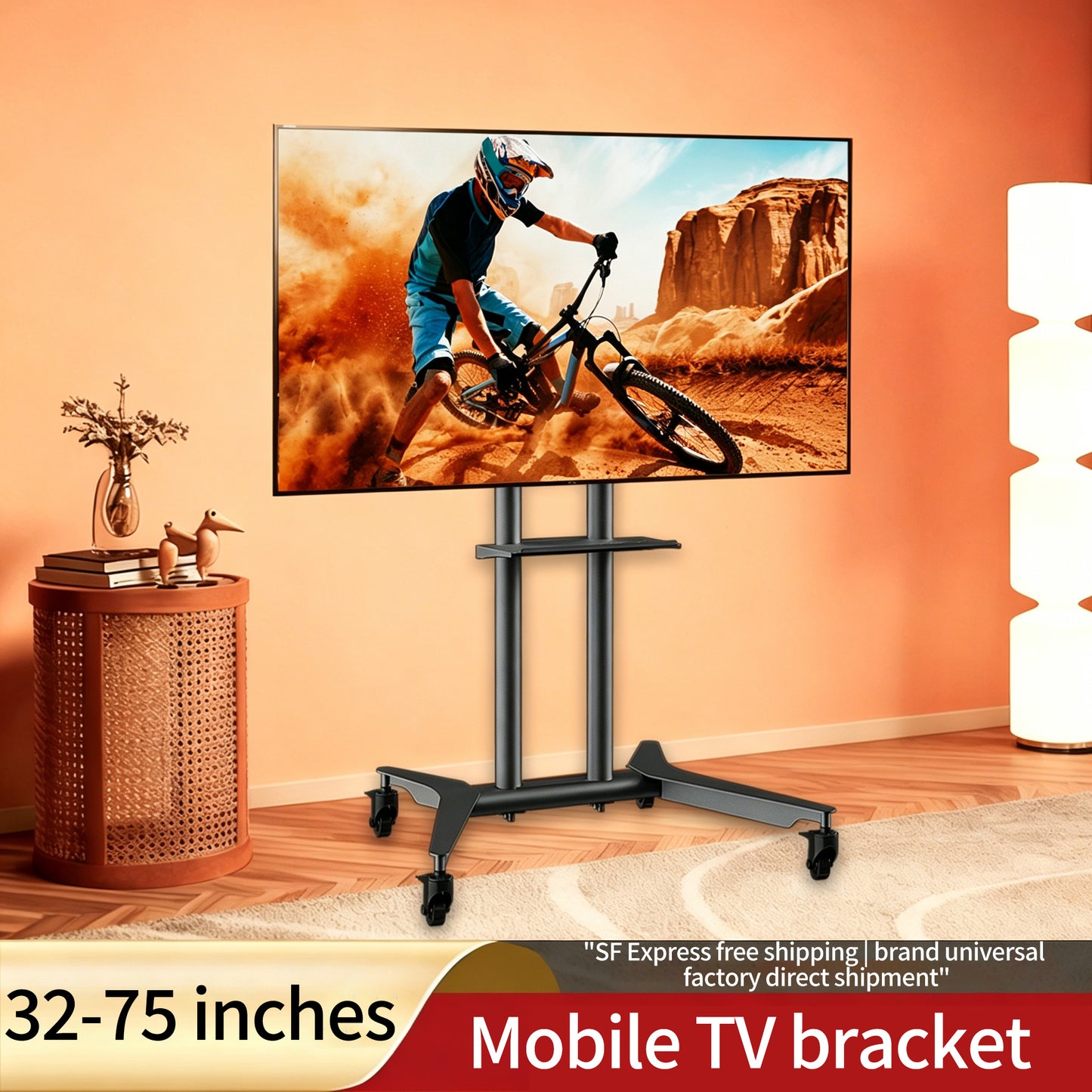MASITE TV Stand Mobile Floor-Standing TV Cart with Wheels Floor-Standing TV Stand Smart Display Mount（Ask customer service for specific prices）