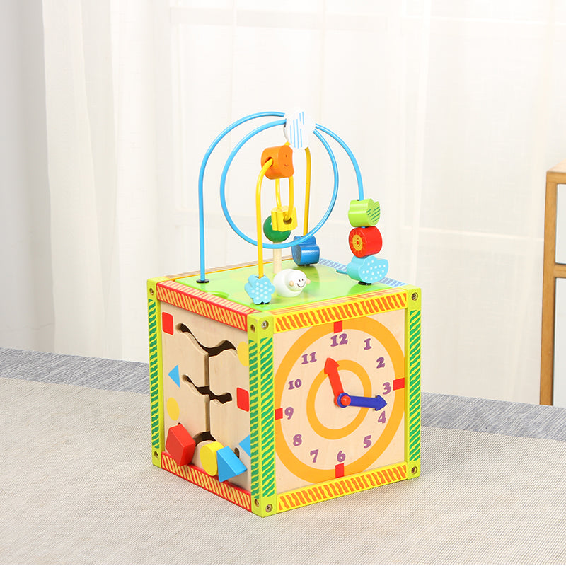 LONGSHENG Colorful game box Educational toy Children's wooden toy Baby's treasure chest