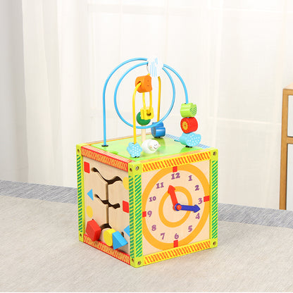 LONGSHENG Colorful game box Educational toy Children's wooden toy Baby's treasure chest