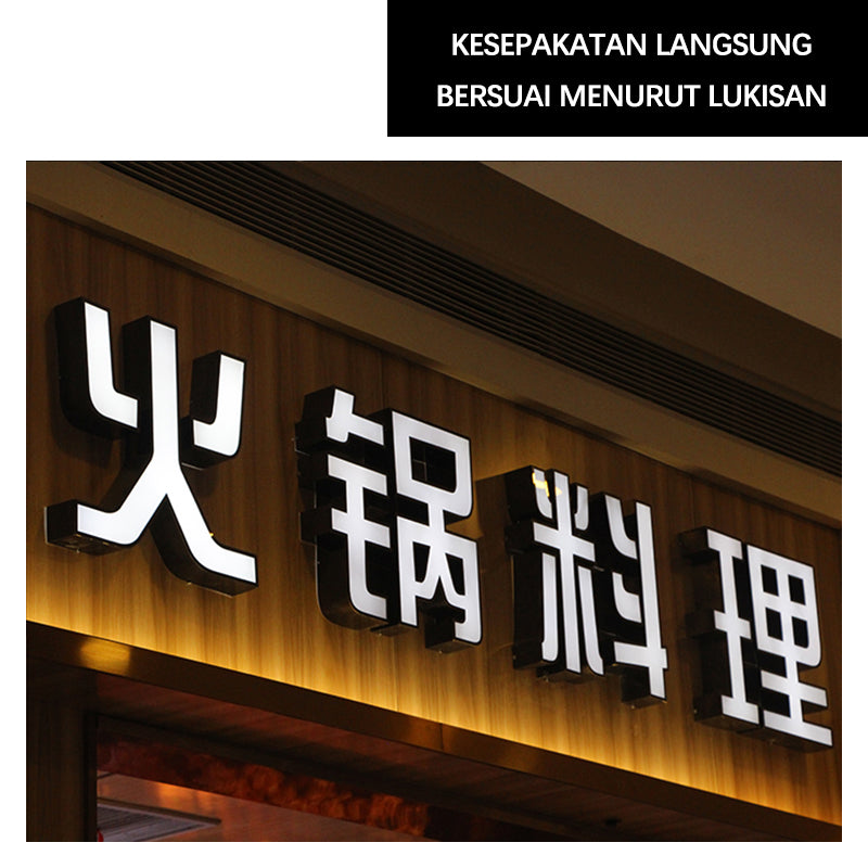 CHUANZHICHENG Stainless steel back luminous character custom-made edging luminous character signboard door head outdoor shop led card production