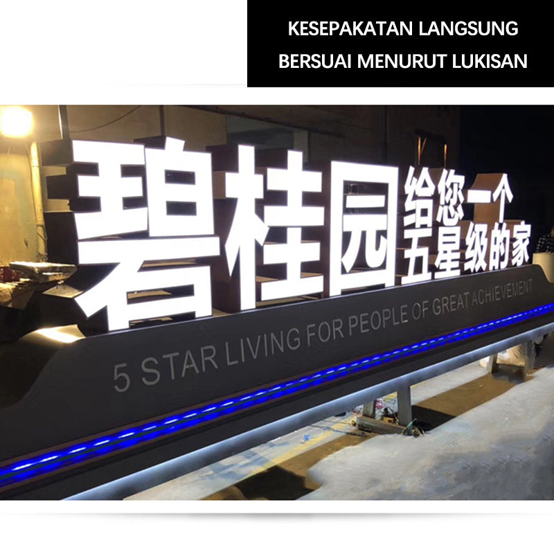CHUANZHICHENG Stainless steel double-sided stereo characters customized 3D stereo fonts customized landing characters landscape characters slope characters luminescence