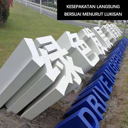 CHUANZHICHENG Outdoor stainless steel inclined slope characters three-dimensional characters floor characters landscape characters double-sided characters 3D font