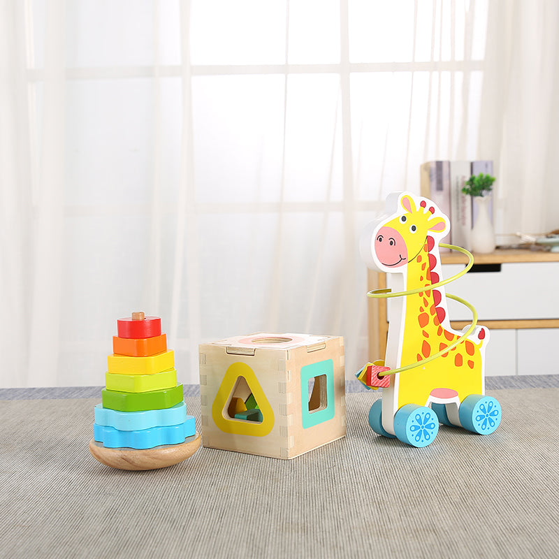 LONGSHENG Three-in-one wisdom Educational toy Children's wooden toy assembly