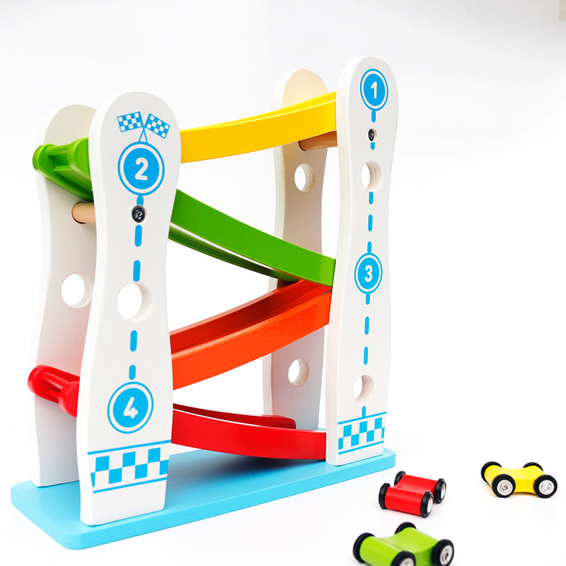 LONGSHENG Rail car 25*9*28CM Wooden glide rail car Educational toy Wooden toy slide car