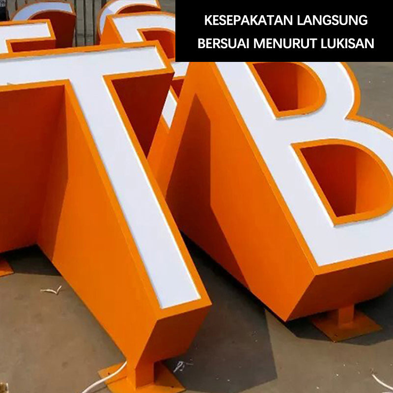 CHUANZHICHENG Outdoor stainless steel inclined slope characters three-dimensional characters floor characters landscape characters double-sided characters 3D font