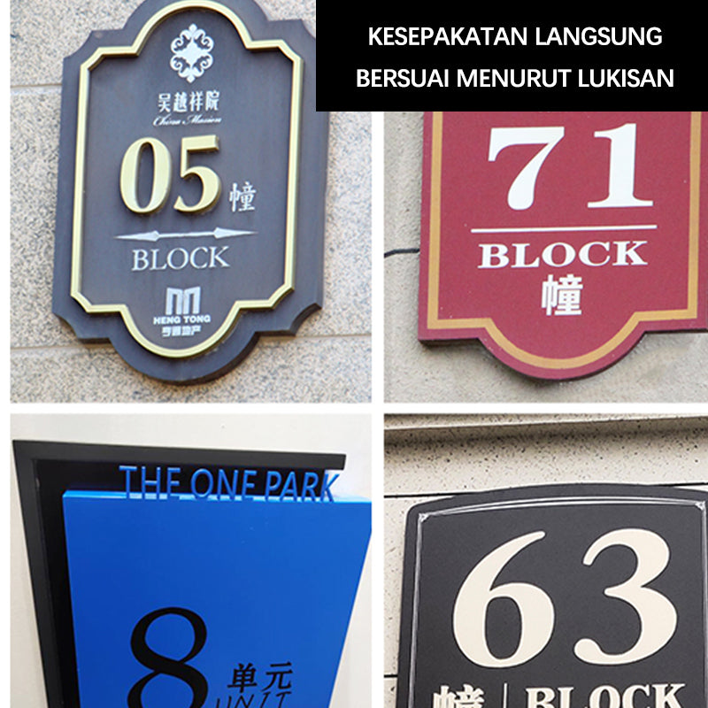 CHUANZHICHENG Community stainless steel building brand antique villa unit brand real estate digital floor sign
