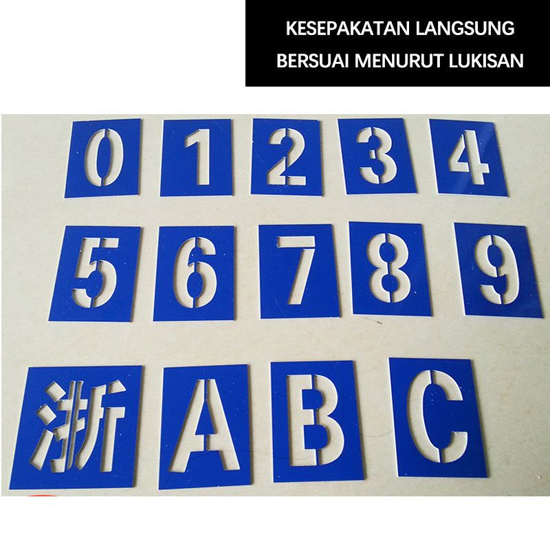 CHUANZHICHENG Hollow paint template stainless steel iron sheet abrasive tool font hollow character engraving letter engraving figure