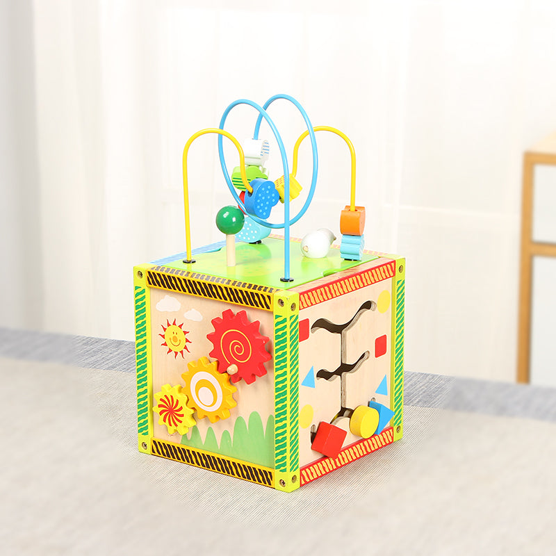 LONGSHENG Colorful game box Educational toy Children's wooden toy Baby's treasure chest
