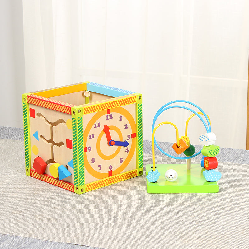 LONGSHENG Colorful game box Educational toy Children's wooden toy Baby's treasure chest