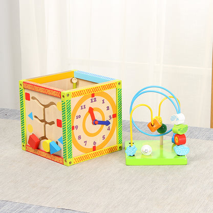 LONGSHENG Colorful game box Educational toy Children's wooden toy Baby's treasure chest
