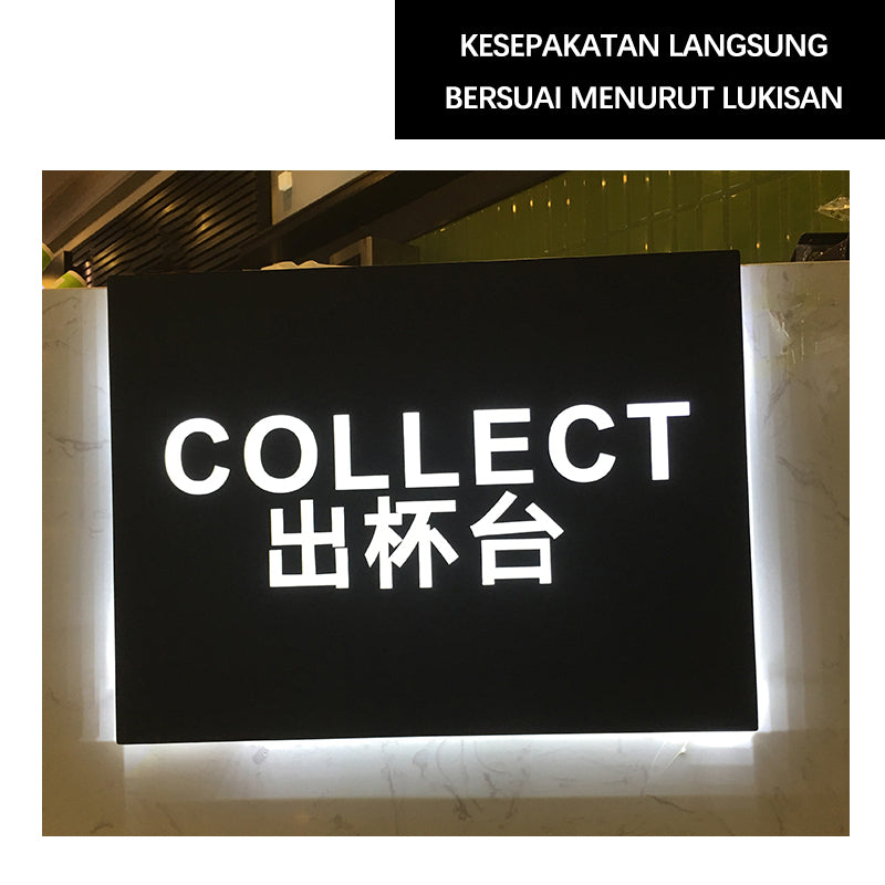 CHUANZHICHENG Creative hollow light box brand door head signboard LED hanging stainless steel wrought iron projection light box customization