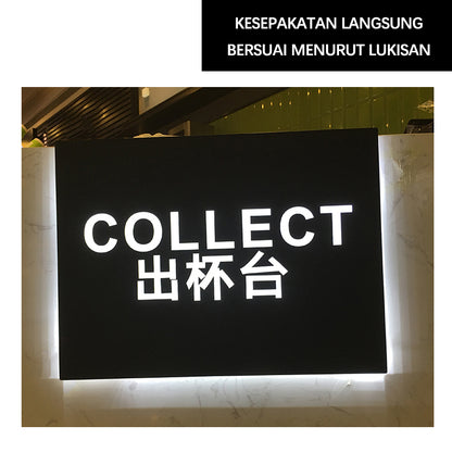 CHUANZHICHENG Creative hollow light box brand door head signboard LED hanging stainless steel wrought iron projection light box customization