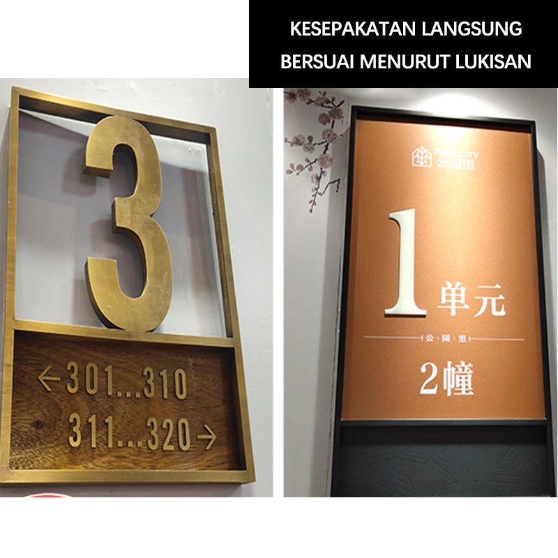 CHUANZHICHENG Community stainless steel building brand antique villa unit brand real estate digital floor sign