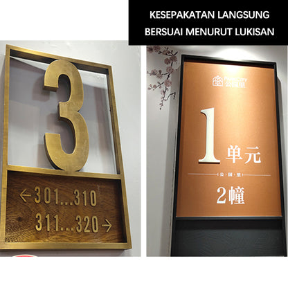 CHUANZHICHENG Community stainless steel building brand antique villa unit brand real estate digital floor sign