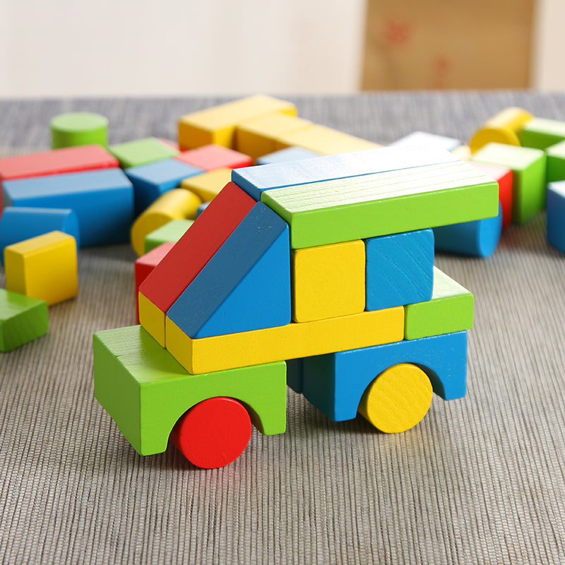 LONGSHENG Three trains  40.5*8*8.5CM assembly  Children's toys Wooden toy