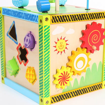 LONGSHENG Colorful game box Educational toy Children's wooden toy Baby's treasure chest