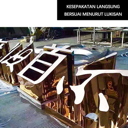 CHUANZHICHENG Outdoor stainless steel inclined slope characters three-dimensional characters floor characters landscape characters double-sided characters 3D font