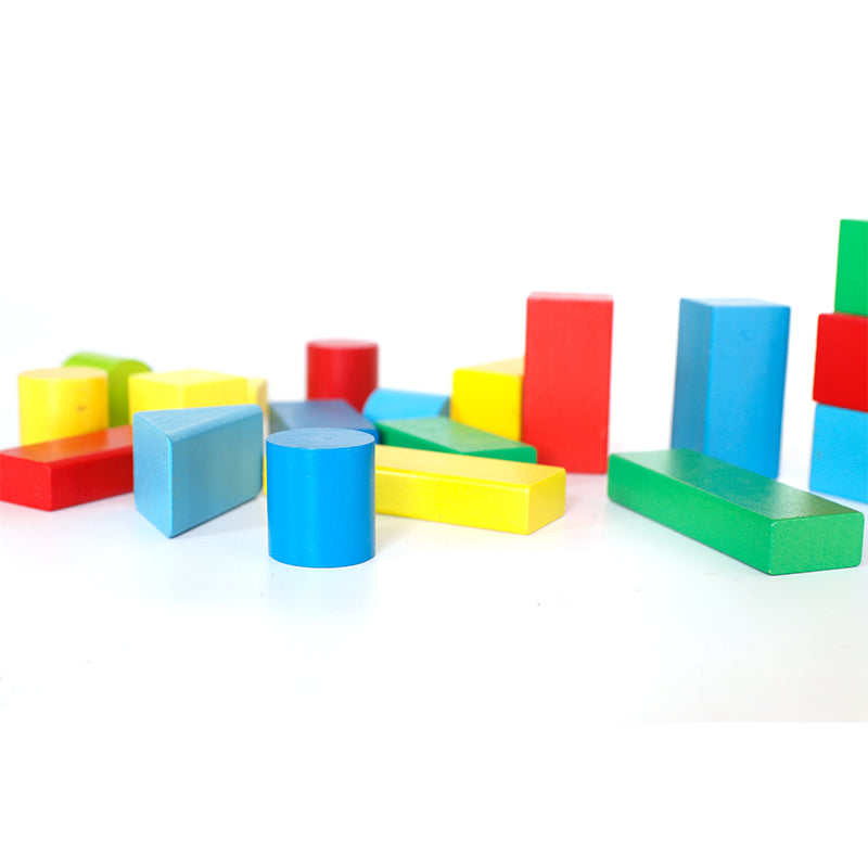 LONGSHENG 20PS building block Wooden toy Children's building blocks wood assembly Baby toy