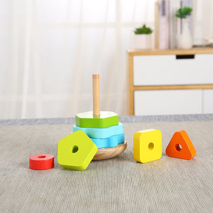 LONGSHENG Three-in-one wisdom Educational toy Children's wooden toy assembly