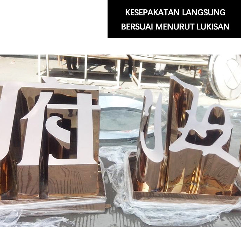 CHUANZHICHENG Outdoor stainless steel inclined slope characters three-dimensional characters floor characters landscape characters double-sided characters 3D font